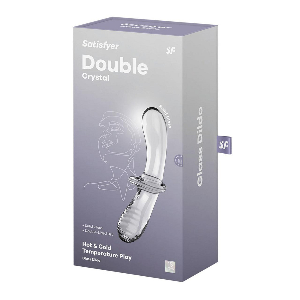 Двосторонній скляний дилдо Satisfyer Double Crystal Transparent, боросилікатне скло, унісекс Sex Aura Київ - фото 5