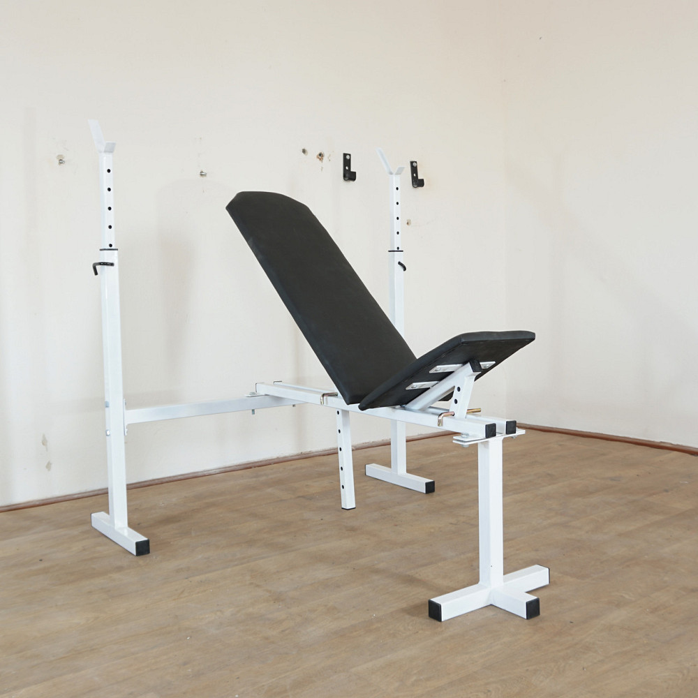 Комплект: лавка регульована для жиму зі стійками + штанга 85 кг Київ - фото 3