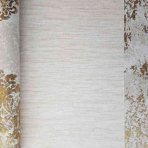 Шпалери флізелінові еко Galerie Metallic FX 0,53Х10 англія горизонтальні смужки розмиті золотисті молочні Київ