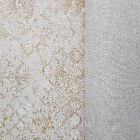 Обои метровые винил на флизелине Decowall Retro геометрия абстракция под старину волны золотистые молочные Киев