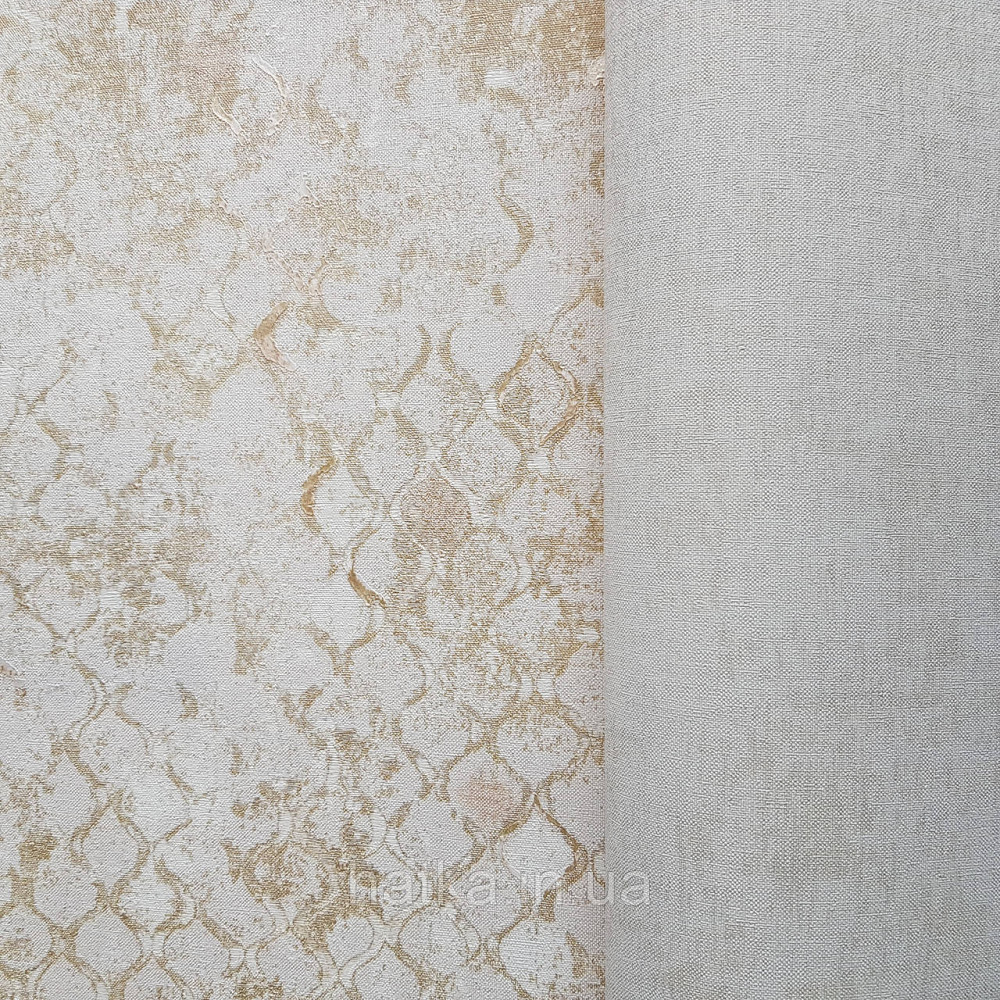 Обои метровые винил на флизелине Decowall Retro геометрия абстракция под старину волны золотистые молочные Киев - изображение 2