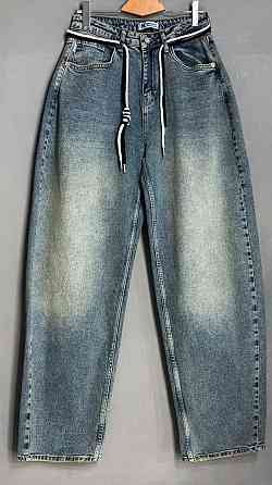 Джинсы женские Mikaletta 9521-1 SKATER оверсайз широкие с поясом винтажные синие, синий, 25, 25, 74 см, 100 см Киев