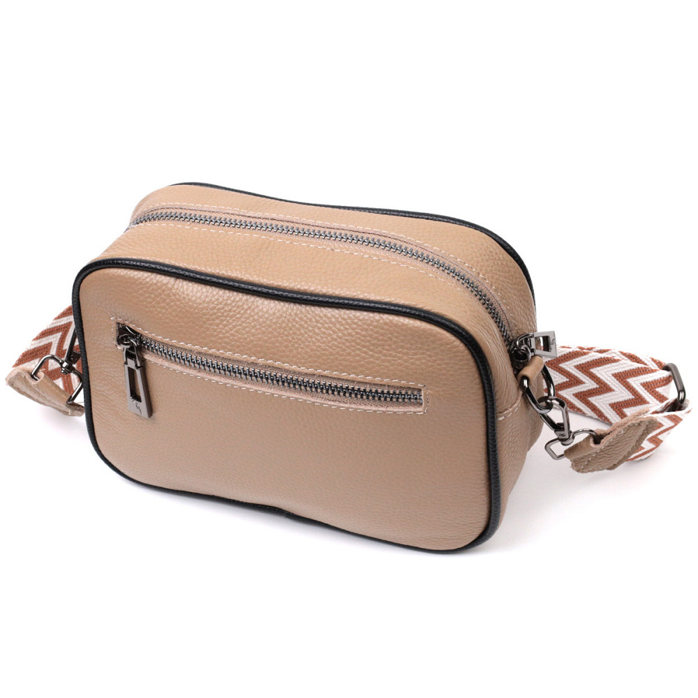 Кожаная женская сумка через плечо на одно отделение Vintage 22386 Бежевая Киев - изображение 2