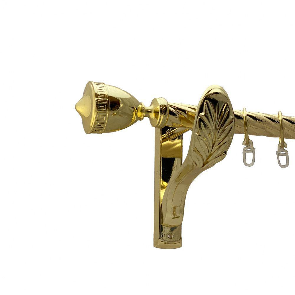 Карниз Orvit Афіна металевий однорядний ретро скручена труба кільце металеве Золото 25 мм 300 см (00-00010754) Львов - изображение 1