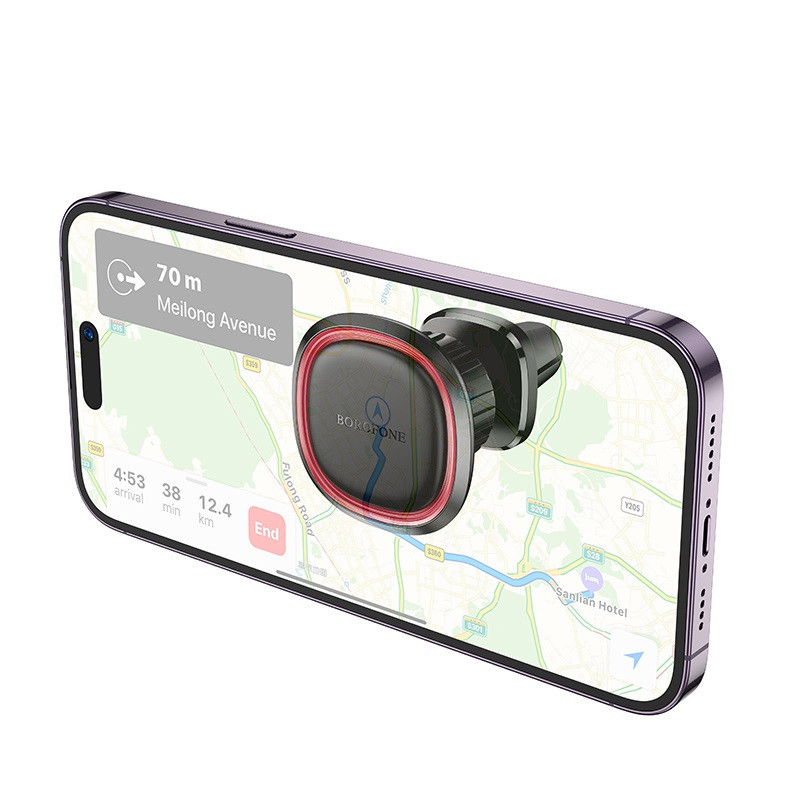 Автотримач для телефона BOROFONE BH124 Roman magnetic car holder (air outlet) Black and Red Одеса - фото 3