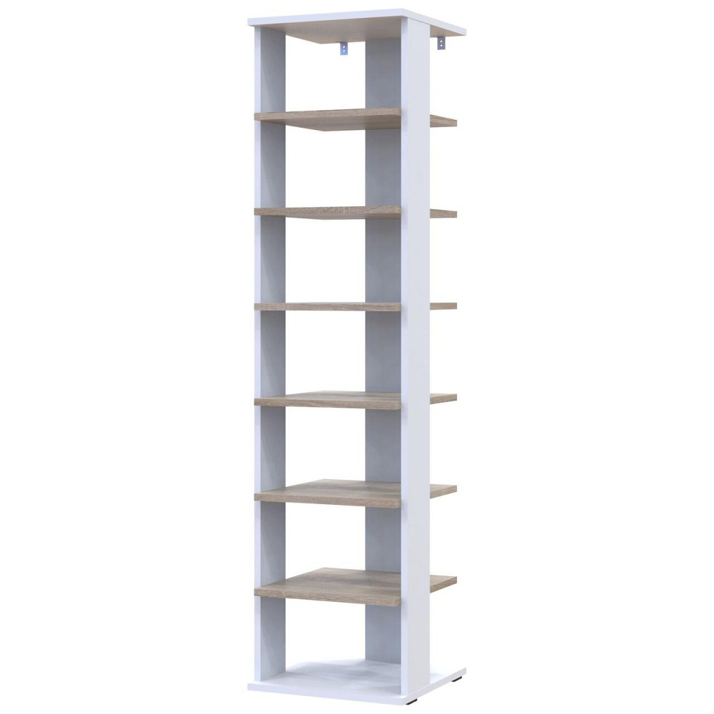 Полка для обуви Doros Паоло 38,4х38,4х153,4 см Белый/Дуб сонома (DRS-011437) Львов - изображение 1