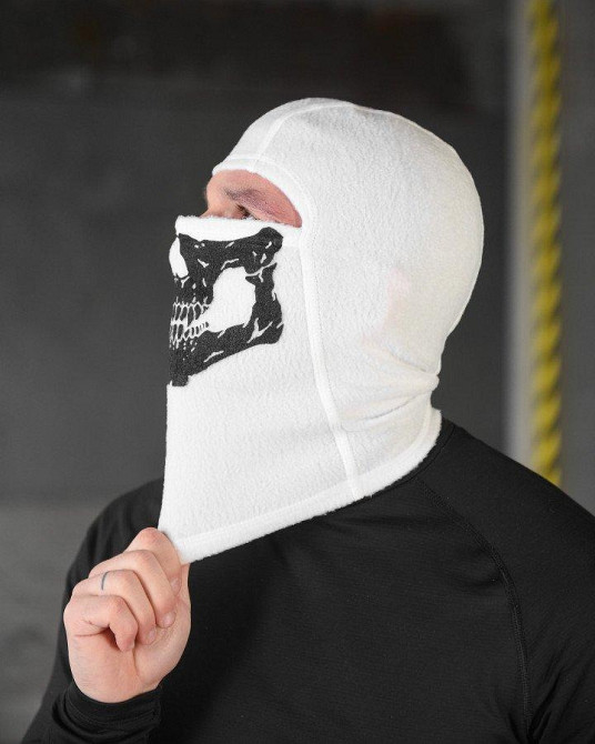 Флісова балаклава білий череп ТР6412 Одеса - фото 2