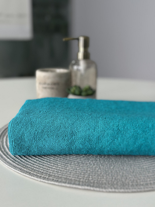 Рушник однотонний Ideal Textile 50х90 см 400 г/м2 бірюзовий (56860990) Чернівці - фото 8
