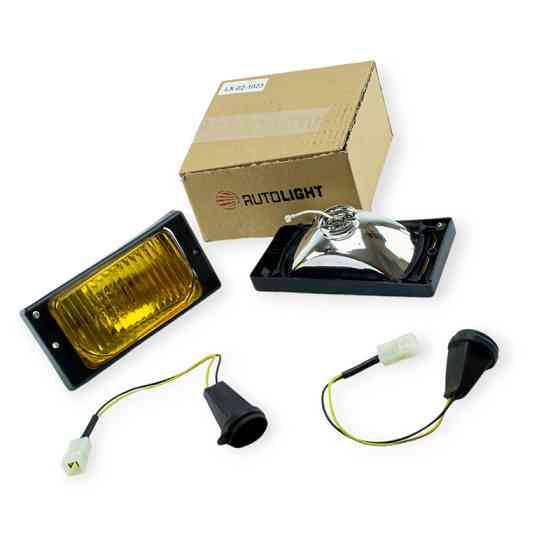 Фара 2110-2115-2123 заокругленные углы желтая (к-кт 2 шт) противотуманная Мукачево