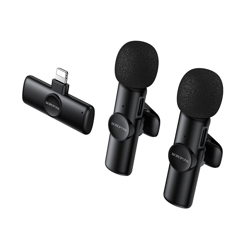 Бездротова мікрофонна система BOROFONE BFK16A Winner dual-mic (Lightning) Black Одеса - фото 4