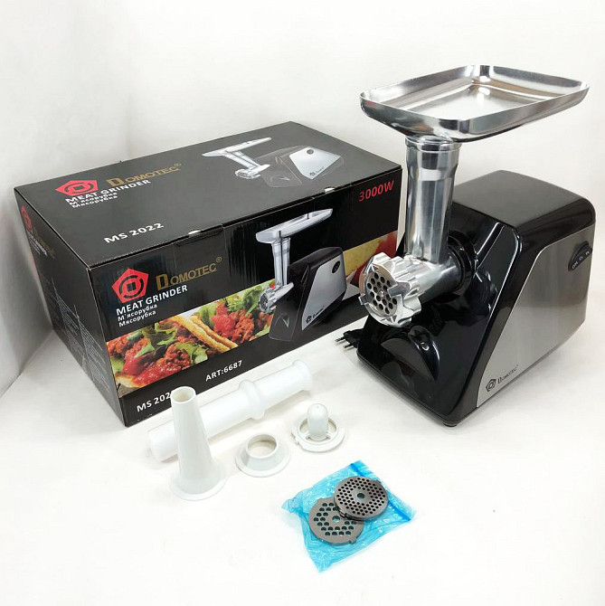 М'ясорубка для професійної кухні Domotec, Шнекова електро м'ясорубка 'з 4 насадками SN-71 Львів - фото 11