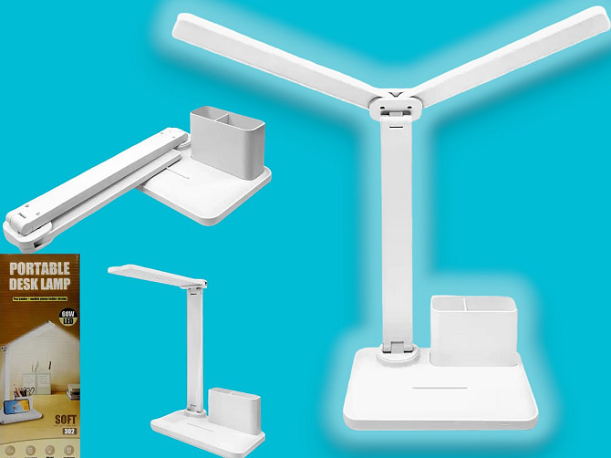 Многофункциональная LED лампа для рабочего стола Bailong BL-3302 наличие держателя для мобильного те Киев - изображение 2