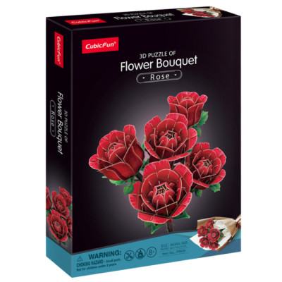 Пазл Cubic Fun тривимірний Букет квітів Червоні троянди (P865h) Вінниця - фото 1