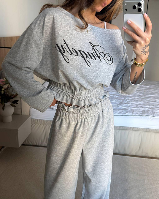 Жіночий стильний трендовий оверсайз костюм двійка двонитка Одеса - фото 10