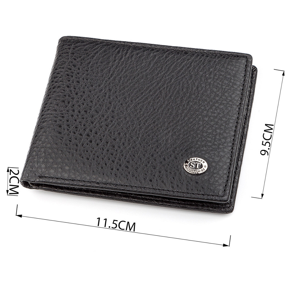 Чоловічий гаманець ST Leather 18319 (ST160) шкіряний Чорний Київ - фото 9