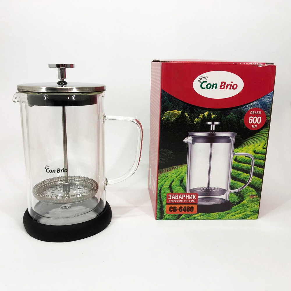 Чайник заварник Con Brio CB-6460 600 мл, Стильный чайник заварочный, Френч-пресс с ручкой LC-49 Львов - изображение 10