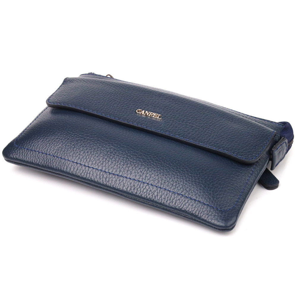 Оригінальний чоловічий клатч із натуральної шкіри Синій (CANPELLINI) Київ - фото 9