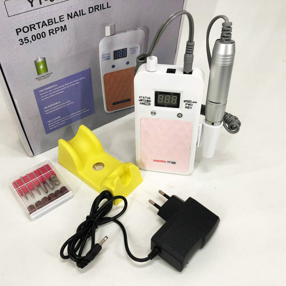 Фрезер для маникюра и коррекции ногтей Nail Drill YT-928 белый, Маникюрный фрезер с подсветкой UG-37 Львов - изображение 8