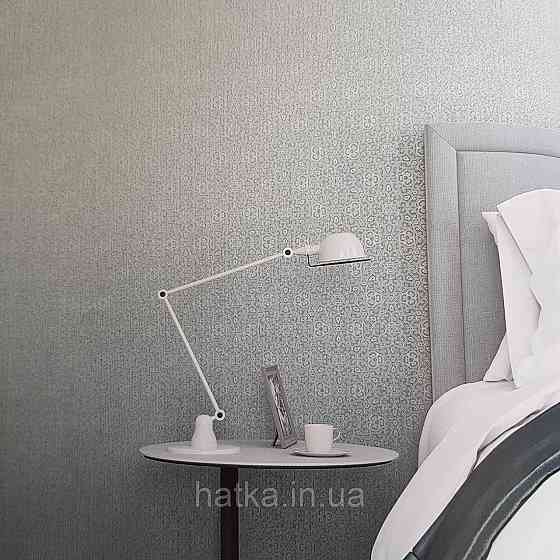 Шпалери метрові вінілові на флізелін Villa Marburg Lombardi вензелі східний малюнок бірюзовий з сріблом Київ