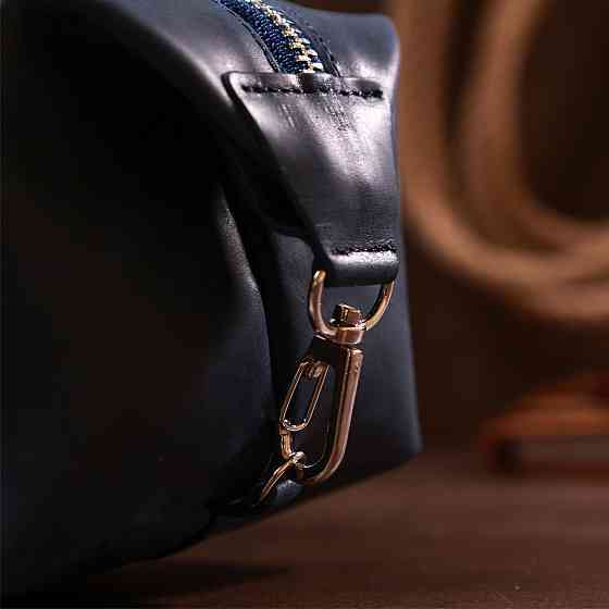 Добротна шкіряна косметичка Shvigel 16401 Синій Київ