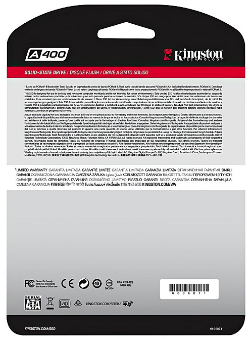 Накопичувач SSD 480GB Kingston SSDNow A400 2.5" SATAIII (SA400S37/480G) 2.5" Харків - фото 5