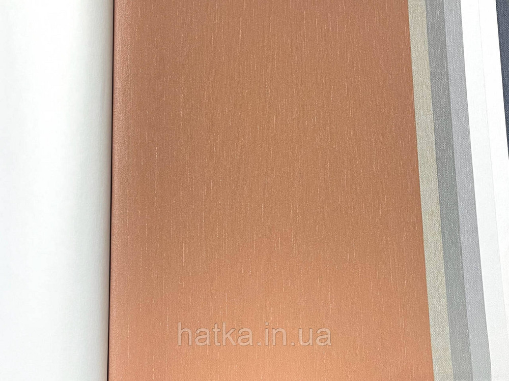 Шпалери вінілові на флізелін метрові Marburg Kingdom 31543 однотонні теракотові дрібна смужка під тканина Київ - фото 2