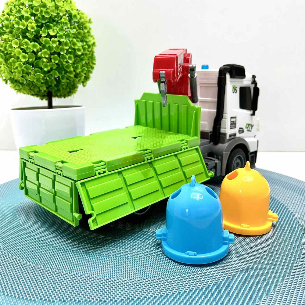 Машина сміттєвоз на радіокеруванні світлові ефекти 29 см Зелена вид 2 (YJ-117-1-2) Чернігів - фото 7