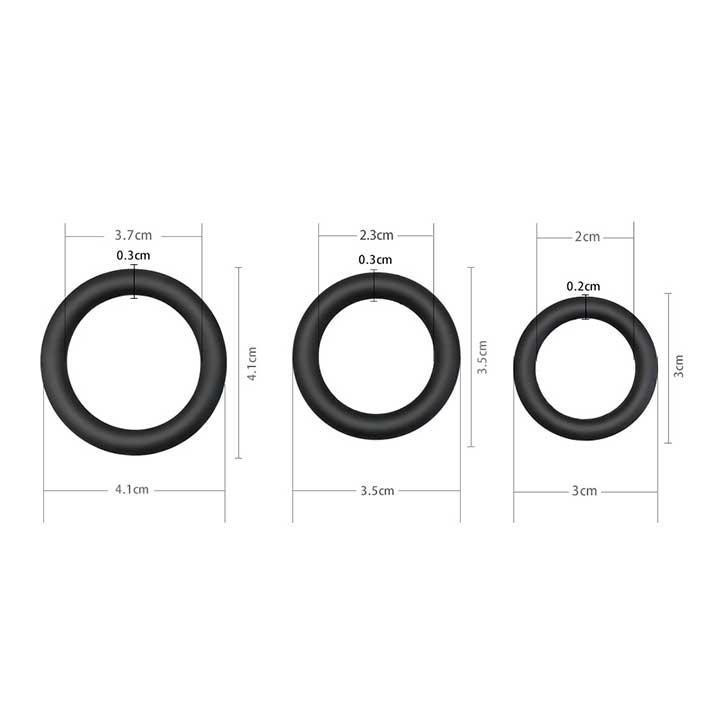 Набір ерекційних кілець (3 шт) - Гладкі - Чорний Вінниця - фото 7