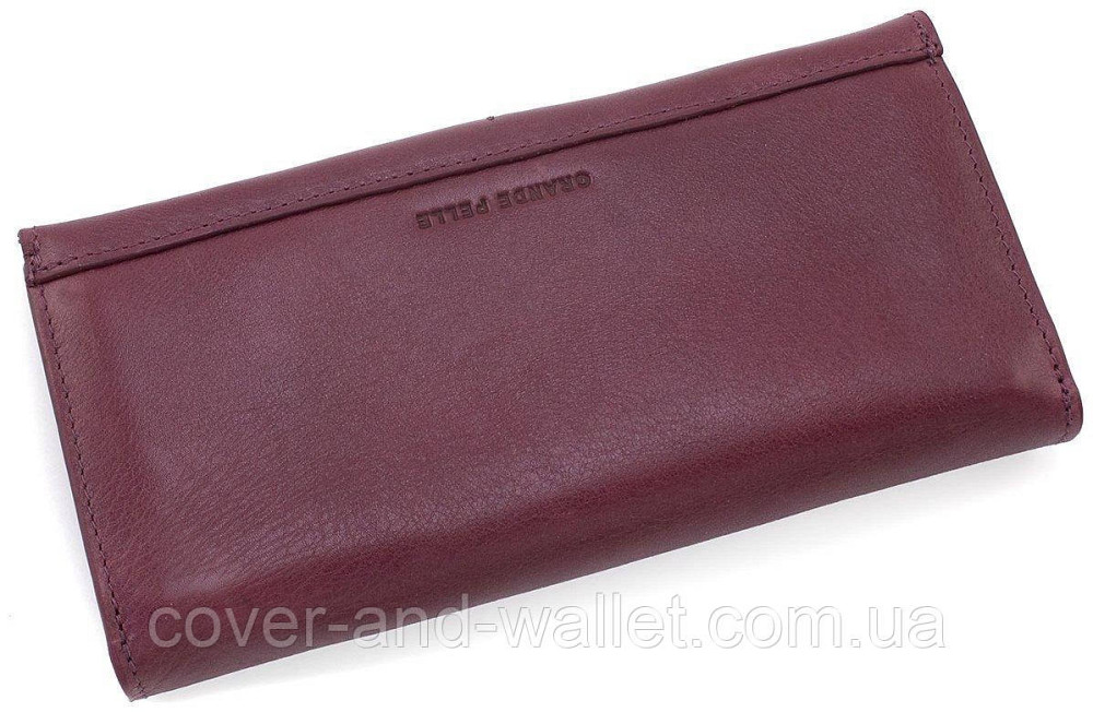 Бордовий жіночий гаманець з гладкої шкіри великого розміру Grande Pelle 19470 Київ - фото 2