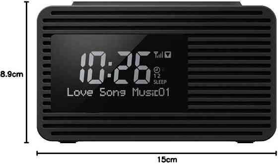 Радіобудильник Panasonic RC-D8EG-K чорний DAB+/FM USB зарядка 2 будильника snooze таймер 10 улюблених станцій світлодіодний Київ