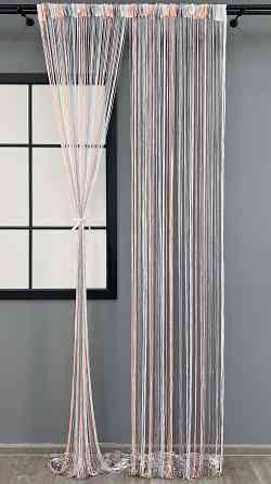 Штори-нитки з люрексом Рожевий з сірим і білим 300х300см 1 шт (61-129) Київ