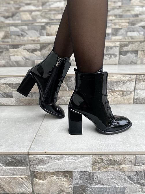 Черевики жіночі ARLEN чорні шкіра лакована каблук 9см 36р.37р. (БН-9556/1380) Коломыя - изображение 8