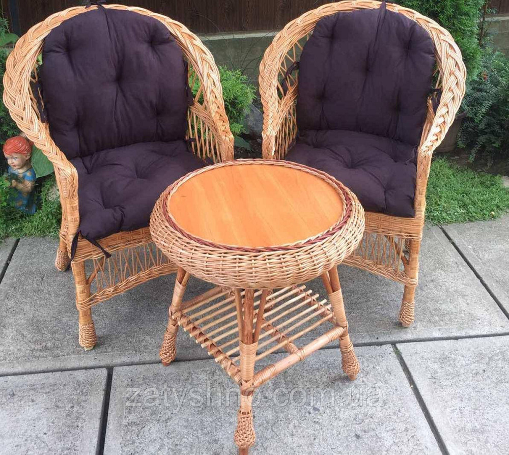 Мебель из лозы  с круглым столом | Дачная мебель  из лозы | мебель балконная Киев - изображение 2