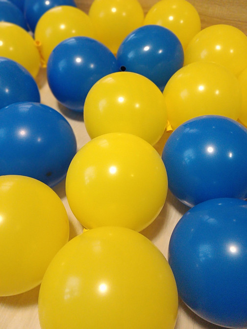 Шарики сине-желтые патриотические 12
