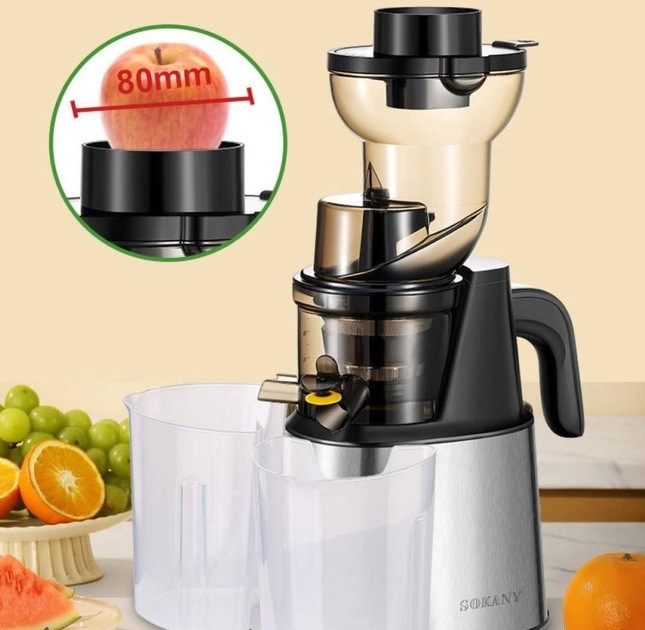 Соковижималка морожениця шнекова електрична Sokany 800 Вт із чашами прес для віджимання соку овочів фруктів SK-01010 Київ - фото 3