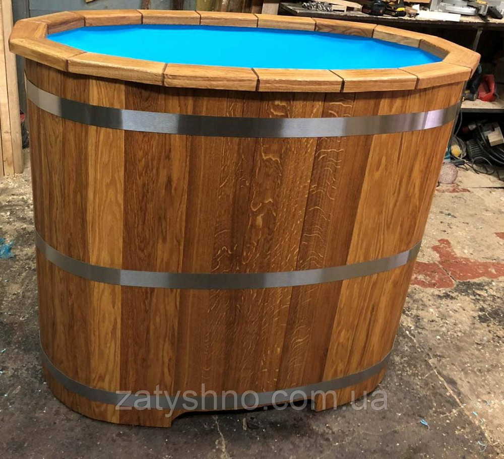 Купель дубова овальна з поліпропіленовою вставкою 120*75*110 Київ - фото 3