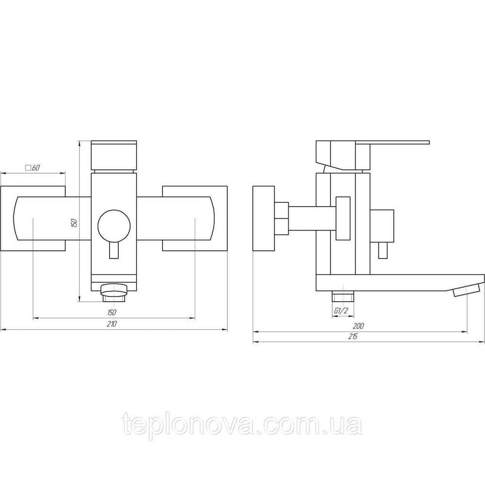 Змішувач для ванни Globus Lux Sorento SQ-102NHR Чернівці - фото 6