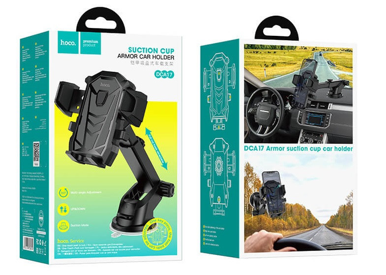 Тримач автомобільний HOCO Armor suction cup car holder DCA17, чорний Вінниця - фото 9