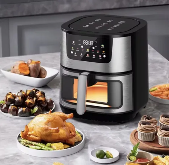 Воздушная безмасляная фритюрница, 4200ВТ, цифровой дисплей, 12.5 литров, таймер, сенсорное управление Одесса