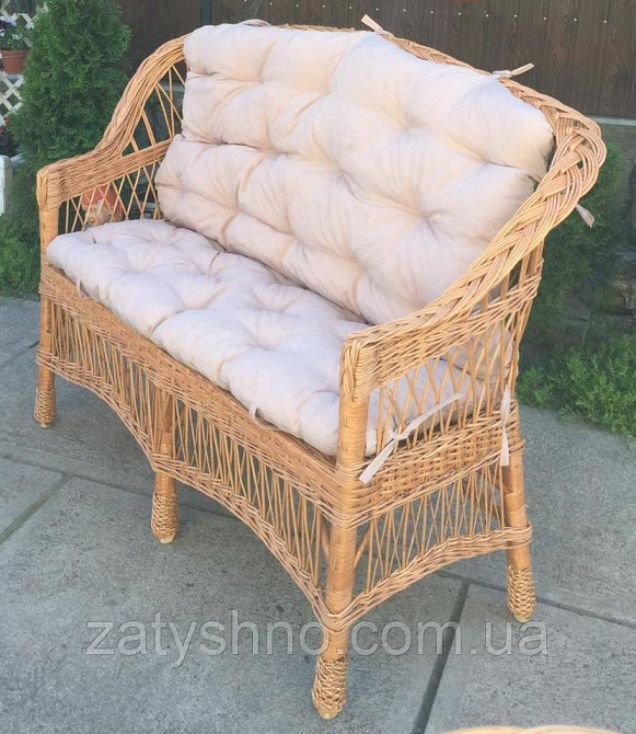 Диван плетений з накидкою кавовою Київ - фото 4