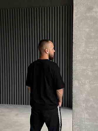 Футболка базова чоловіча оверсайз Чорний 42/46 Харків