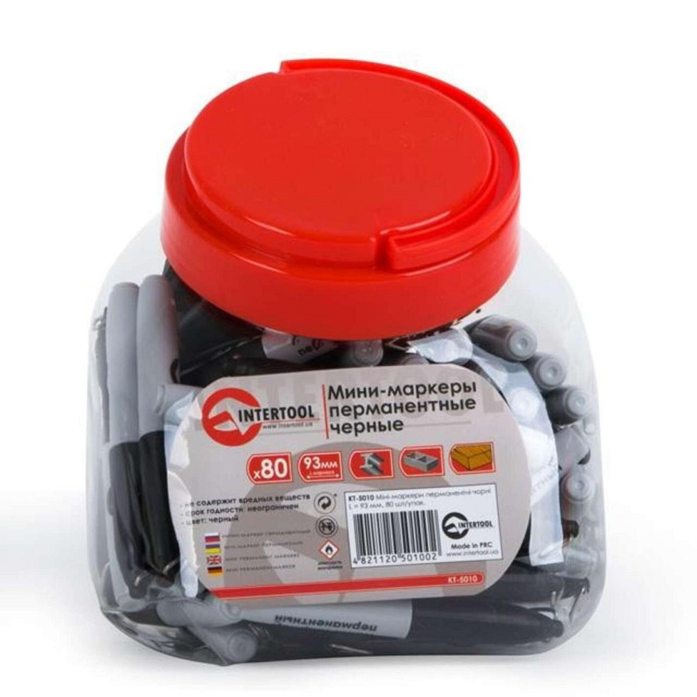 Міні-маркери перманентні чорні L=93 мм, 80 шт/упак. Мукачево - фото 1