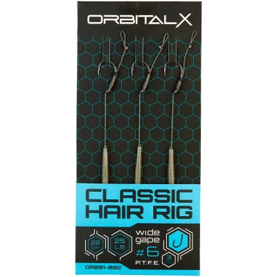 Поводок OrbitalX Classic Hair Rig Wide Gape 6 25lb 20cm (3шт/уп) camo (694.00.01) Винница - изображение 1