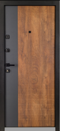 Дверь входная Артиз Элит 106 Срез дерева коньячный + вставка антрацыт 860х2040 мм 960 Киев