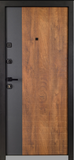Дверь входная Артиз Элит 106 Срез дерева коньячный + вставка антрацыт 860х2040 мм 960 Киев - изображение 2