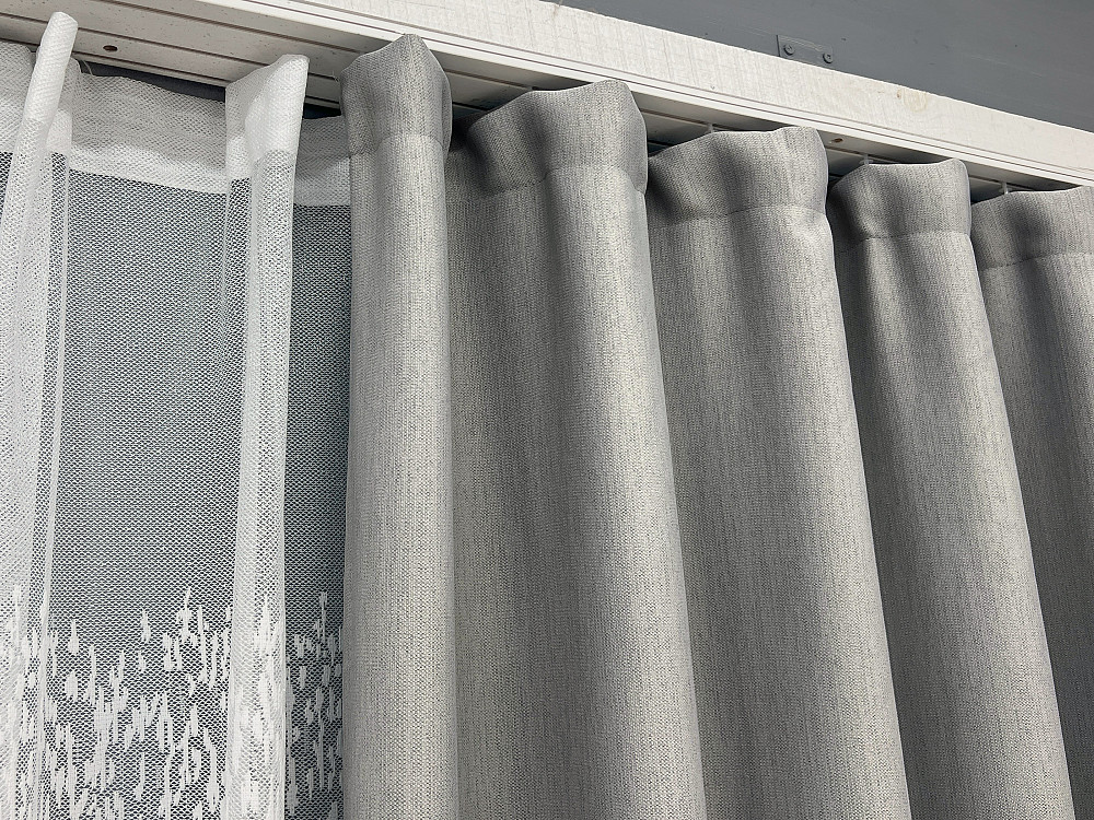 Комплект штор VR-Textil блекаут Scandi 100х270 2шт і Тюль 300х270 1900ш-1675т Сірий з білим 71-172/1 Київ - фото 8