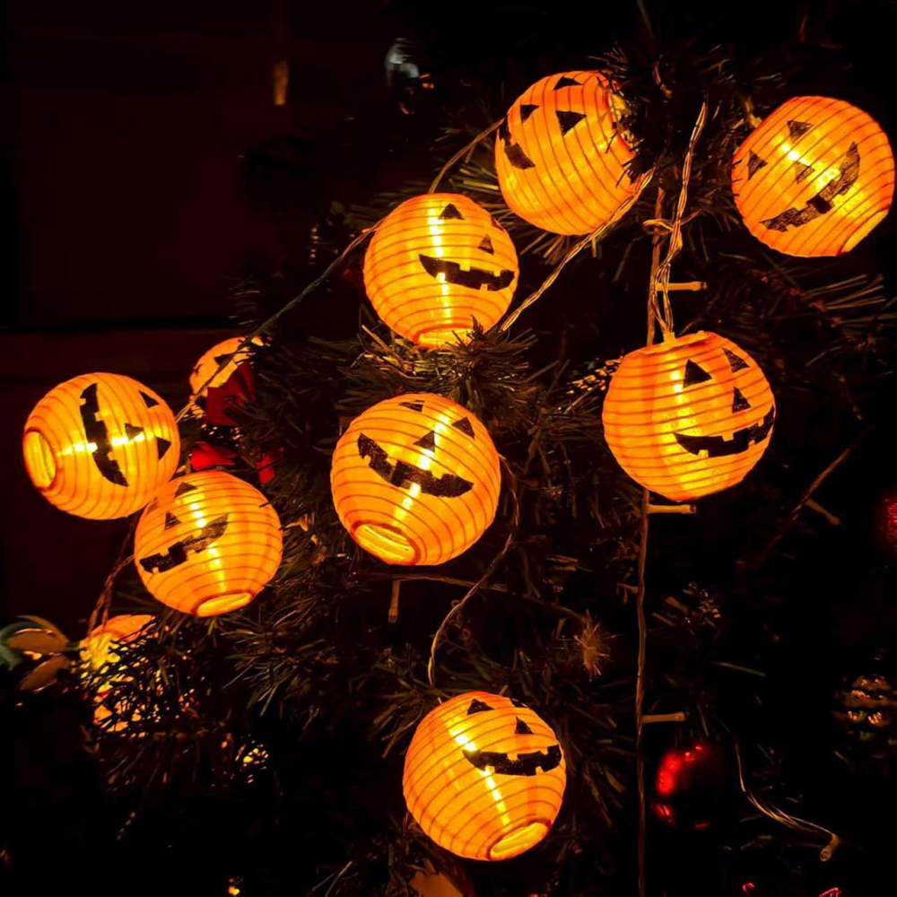 Гірлянда Halloween Smilfree 10 LED Гарбузи 2 м, на батарейках, помаранчева, декоративна LED-гірлянда для дому та вулиці Київ - фото 7
