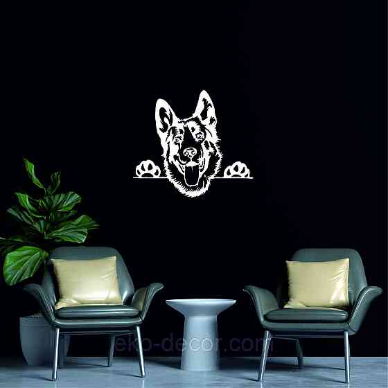 Декоративне настінне Панно «Вівчарка», Декор на стіну 70*63 см, Білий Київ