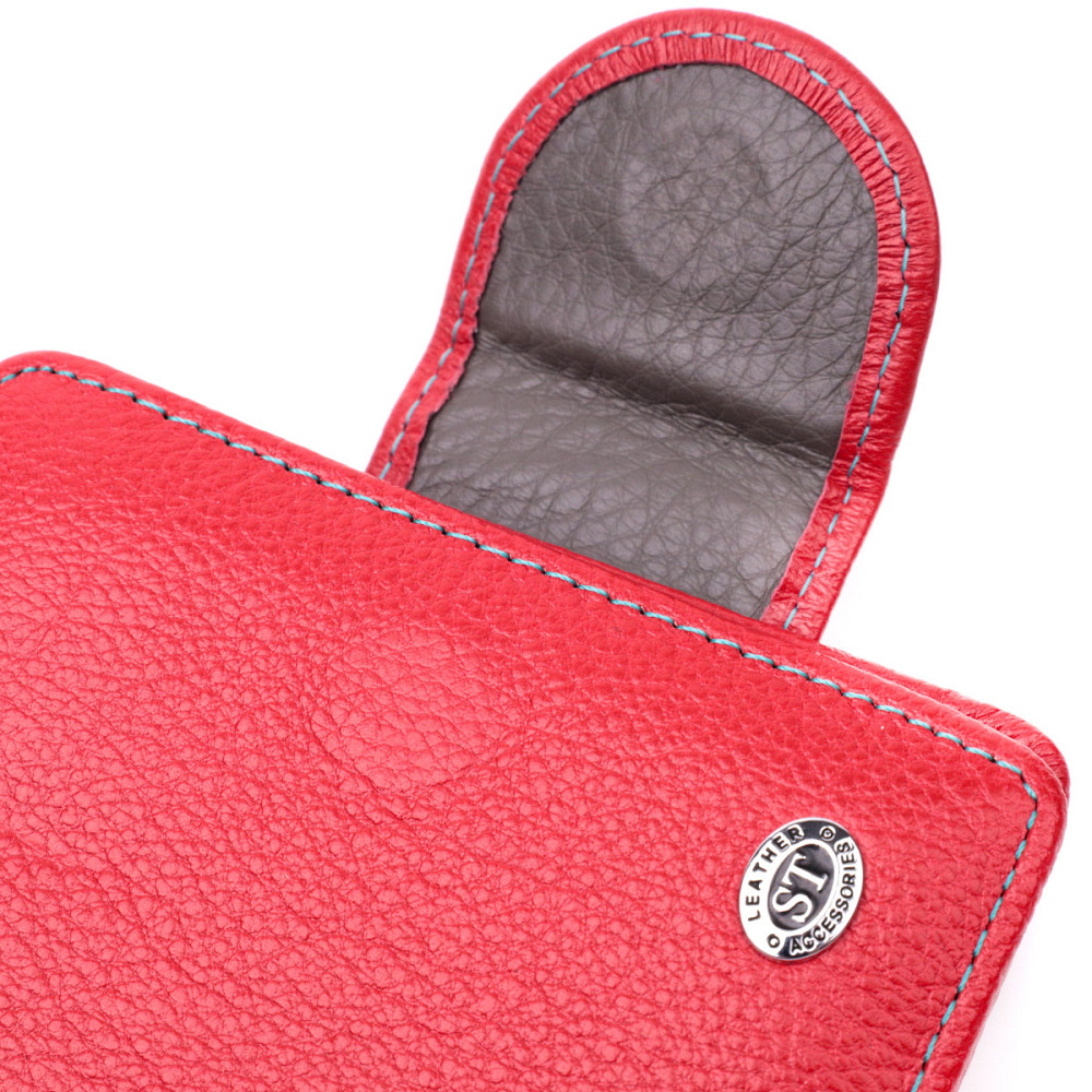 Кожаный яркий кошелек с монетницей для женщин ST Leather 19453 Красный Киев - изображение 9