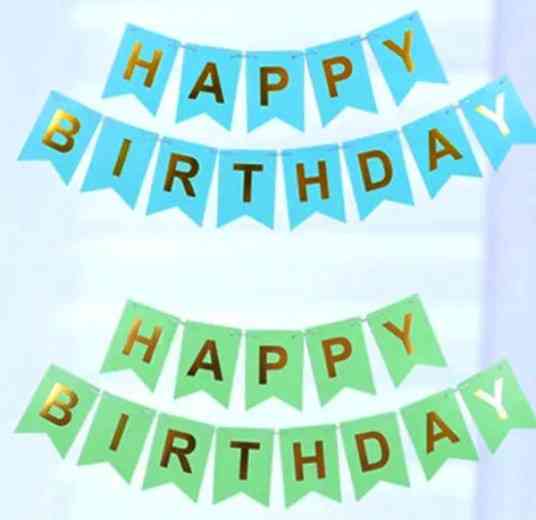 Гірлянда салатова прапорці happy birthday 2,8 м, гірлянда прапорці на день народження, розтяжка Київ